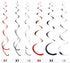 Blulu 30 Pcs Rock and Roll Theme Music Party Foil Swirl Decorations Retro Hanging Swirls Ceiling Decorations for 50s 60s Disco Party Event Supplie...