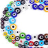60pcs Evil Eye Beads Colorful Glass Turkish Evil Eye Spacer Beads Handmade Flat Round Lampwork Beads for Jewelry Making Business...