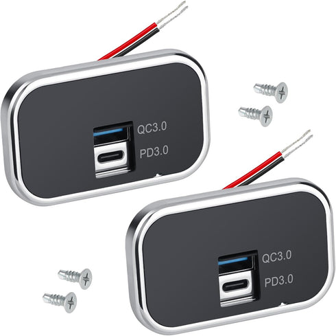 Linkstyle 12V USB Outlet, 18W QC3.0 USB-A Port & 18W PD3.0 USB-C Port Charger Socket, Outlet Socket Panel for Car Boat......