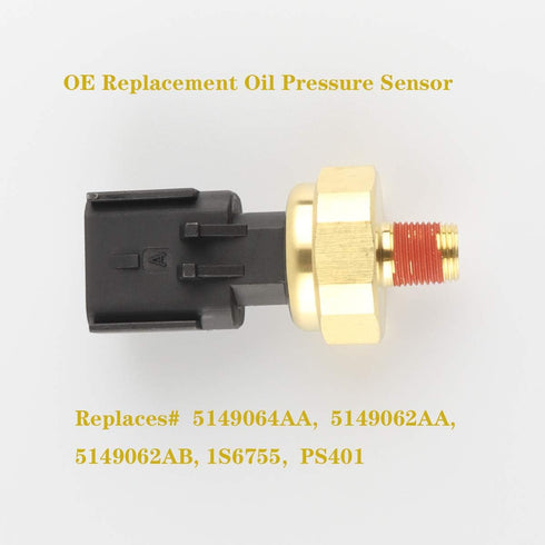 Engine Oil Pressure Sensor Switch Sending Unit Compatible with Dodge, Dodge Ram, Ram 1500 2500 3500, VW - 1S6755 PS401 Oil Pressure Switch 5149064...