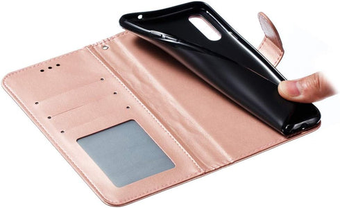 Galaxy A20S Case Full Stylish Advanced Embossing Wallet Case Credit Cards Slot with Stand for PU Leather Shockproof Flip Magnetic Case for Samsung...