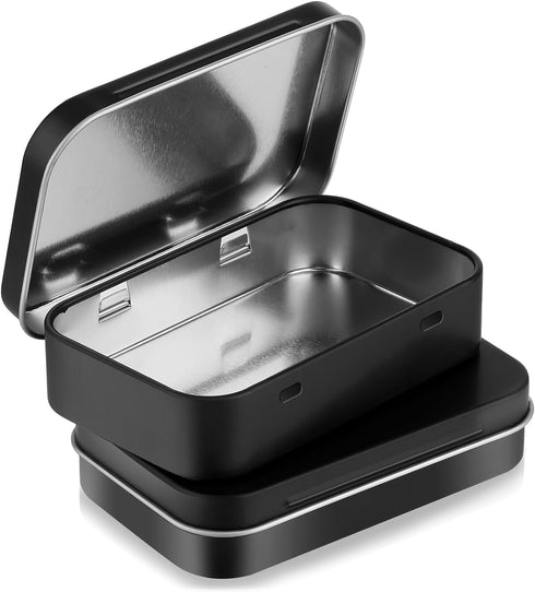 2 Pack Small Tin Box, Metal Rectangular Empty Hinged Tins Metal Tin Box with Lids Mini Portable Metal Box Container for Storage Candies Jewelry Cr...