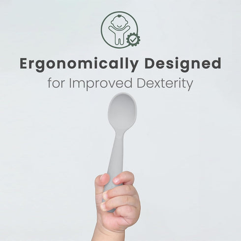 Miniware Silicone Baby Spoon for Training - BPA Free Baby Utensils - Baby Spoons Self Feeding 6 Months | 100% Food Grade Silicone - Modern & Dishw...