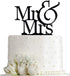 Mr and Mrs Cake Topper, Bride And Groom Sign Wedding Engagement Cake Toppers Decorations (Black Acrylic)...
