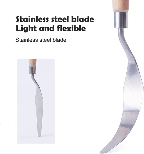CONDA 11 Piece Stainless Steel Spatula Palette Knife Professional Palette Knife Painting Wood Handle...