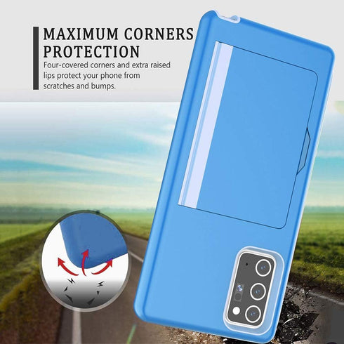 Phone Case for Samsung Galaxy Note 20 with Tempered Glass Screen Protector Cover and Credit Card Holder Slim Wallet Cell Accessories Rugged Glaxay...