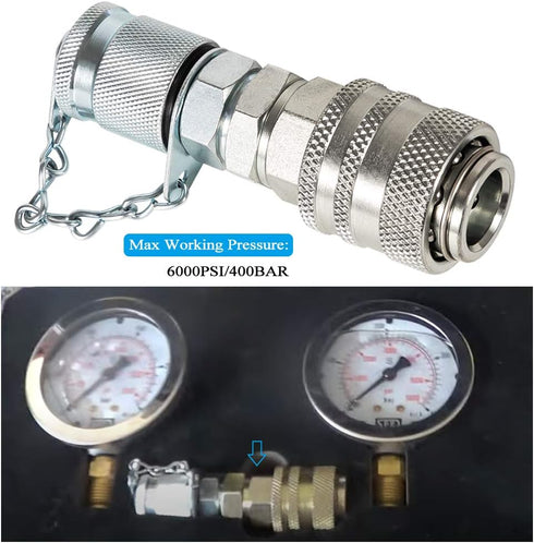 Hydraulic Pressure Test Coupling Kit Fits for Parker PD Series Coupler, Caterpillar Case John Deere Excavator Construction Machinery...