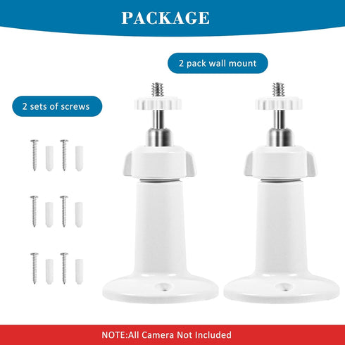 Dual Pack Wall Mount for Wyze Cam Pan V3 - All-Angle Swivel & Tilt Adjustable Bracket for Indoor & Outdoor Use.Mount Compatible with SimpliSafe Ou...