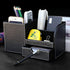 KINGFOM Desk Organizer Office Supplies Caddy Pu Leather Multi-function Storage Box Pen/Pencil,Cell phone, Business Name Cards Remote Control Holde...