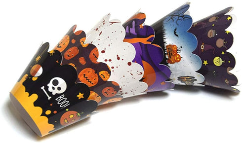 48 Pieces Halloween Cupcake Toppers Cupcake Wrappers Kit for Halloween Cake Decoration...
