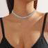Tennis Choker for Women,Sparkly Rhinestone Necklace Dainty Cubic Zirconia Chunky Necklace,Fake Faux Diamond Chain Prom Party Bling Shiny Wedding N...