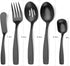 O.C.E. 5-Piece Matte Black Serving Flatware Silverware Set, Utensil Set of Stainless Steel, Satin Finish, Hostess Tableware Serving Set, Dishwashe...