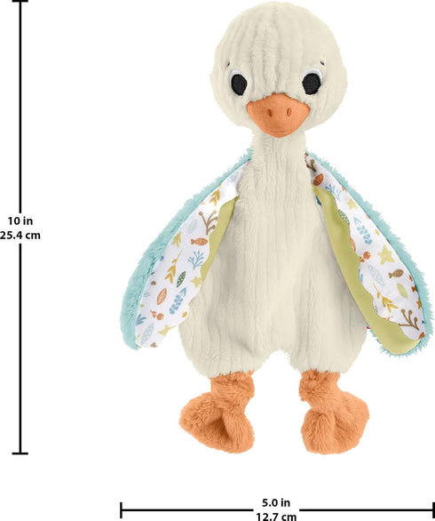 Fisher-Price Baby Sensory Toy Snuggle Up Goose Plush Toy with Jingles for Newborns, Machine Washable...