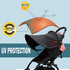 Waterproof Stroller Sun Cover UV Protection Baby Stroller Sun Rain Cover Adjustable Buggy Sun Rain Shied Blackout Canopy Sunblock Cover for Travel...