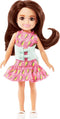 Barbie Chelsea Doll, Small Doll with Brace for Scoliosis Spine Curvature, Brunette Wearing Pink Lightning Bolt Dress...