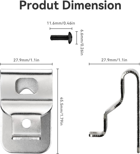 Belt Clips for Dewalt, 6pcs 304 Stainless Steel Drill Clips Tool Hooks with Screws for Dewalt N268241 Fit for 20V Power Tools DCD980 DCD980L2 DCD9...