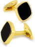 Square Cufflinks for Men Black Cuff Links Black Gold Classic for Wedding Business Groom Best Man...