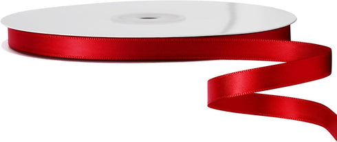 LIUYAXI Red Double Faced Satin Ribbon, 3/8" X Continuous 100 Yards, Ribbons Perfect for Gift Wrapping Bows Bouquet Wedding Decor DIY Craft and Mor...