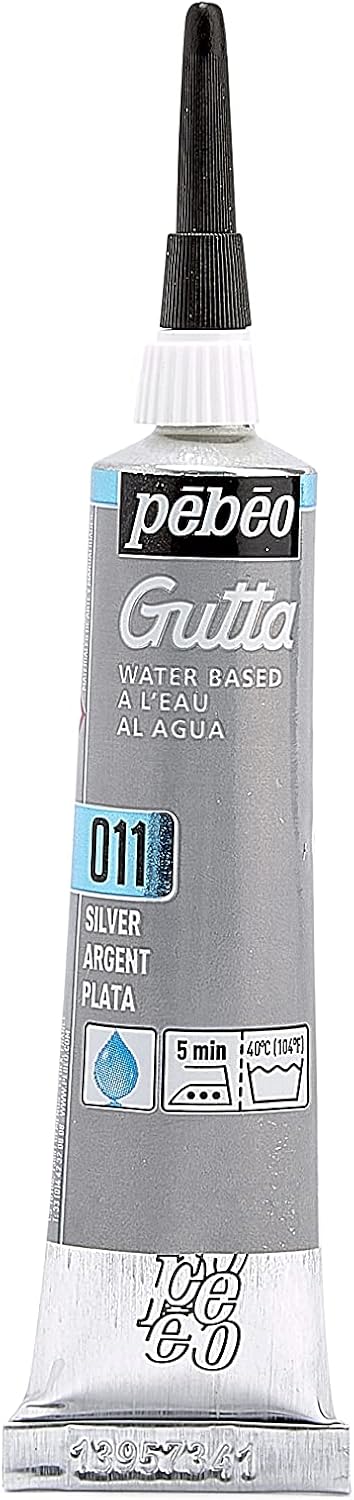 Pebeo Setasilk Silk Painting Water Based Gutta 20-Milliliter Tube, Silver...