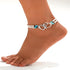 Elastic Beaded Ankle Bracelet for Women Double Layered Beaded Anklet Silver Hearts Stretch Anklet Boho Colorful Beach Anklets Cute Heart Foot Jewe...