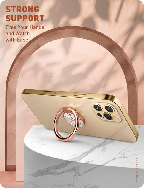 i-Blaosn Cosmo 360° Rotation Phone Ring Holder Snaps, Marble...