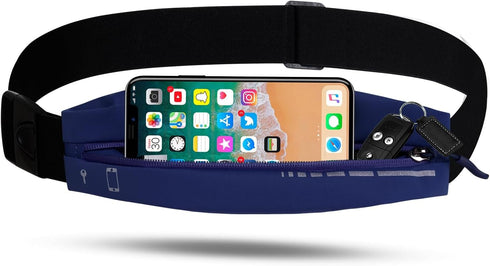 Slim Running Belt for Women Men Water Resiatant Runners Fanny Pack Adjustable Waist Pouch Reflective Phone holder Running Gear Accessories for Spo...