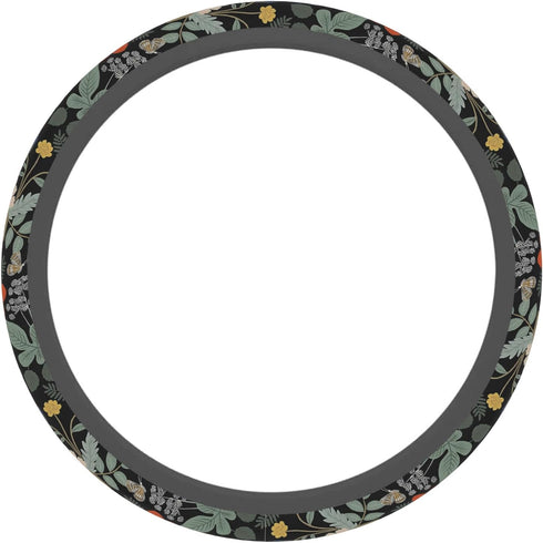 Flowers and Strawberries Steering Wheel Cover Auto Steering Wheel Protector Anti-Slip Breathable and Sweat Absorption Universal Car Accessories15 ...