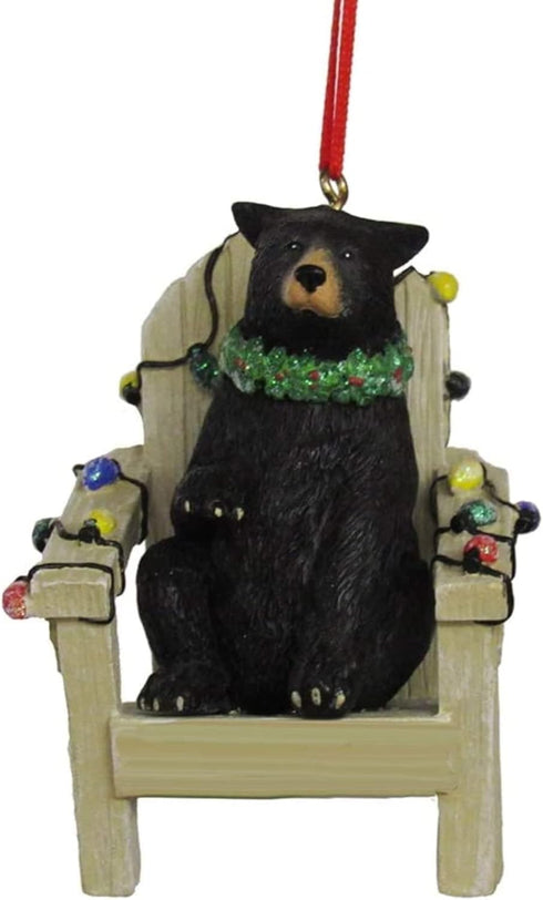 Black Bear On Adirondack Chair Ornament resin...