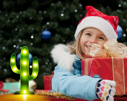 YiaMia LED Night Light LED Cactus Light Table Lamp Light for Kids' Room Bedroom Gift Party Home Decorations Green...