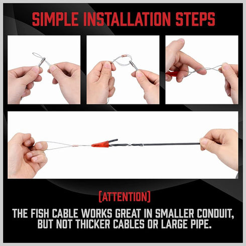Electrical Fish Cable Wire Puller: 22.5 FT Fiberglass Wire Running Kit - Electrical Cable Pulling Fish Tape Kit - Wire Pulling Glow Rods Cable Sna...