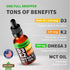 (2 Pack) Organic Vitamin D3 K2 Drops with MCT Oil, Omega 3, 5000 IU - Vitamin D Liquid, No Fillers, Non-GMO D3 for Body’s Defenses and Faster Abso...