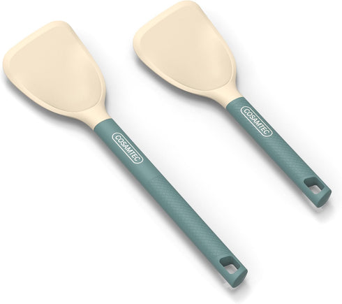 Silicone Mini Spatula Flexible Beveled Turner with Stainless Steel Inner Core and Nylon Handle Heat Resistant Cooking Utensils Set...
