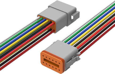 Newdeli Deutsch 12 Pin Connector Kit Waterproof Electrical Connector 16 AWG Male and Female Automotive Wire Connectors for Car Truck Boat, Dt Conn...