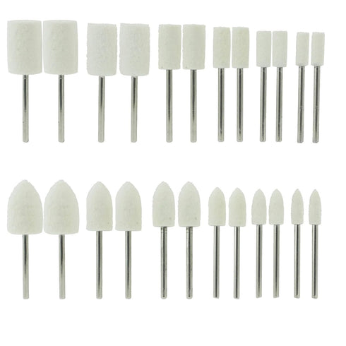 Luo ke 24 Pcs Wool Felt Polishing Bits - 3/32'' Shank Wool Felt Buffing Polishing Kits for Rotary Tools includes Dremel...