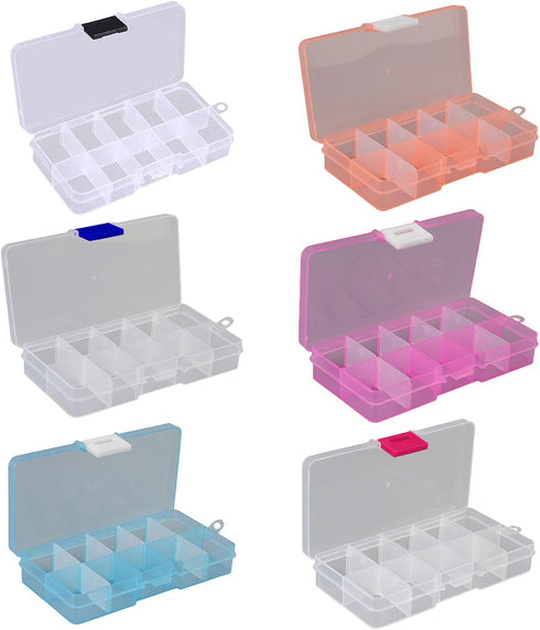 Clear Plastic Storage Box 10 Compartment with Sealing Lid Container for Case for Small Jewelry for Pill multi compartment storage box small...