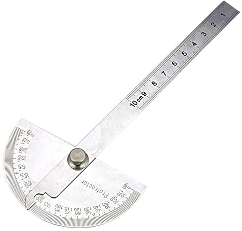 Nortools 0-180° Round Head Protractor - Angle Finder Craftsman Ruler Machinist Tool (Stainless Steel)...