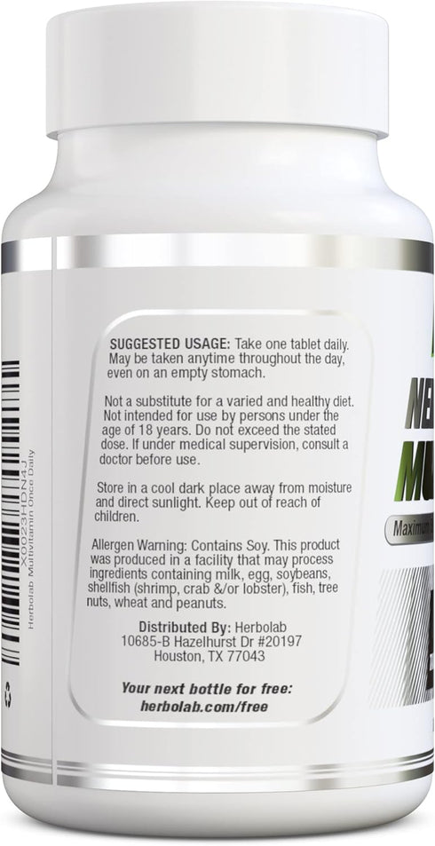 Multivitamin Once Daily, Max Strength Vitamins A, C, D, E, K, B1, B2, B6, B12, Niacin, Calcium, Magnesium, Zinc, Selenium, Copper, Manganese, Chro...