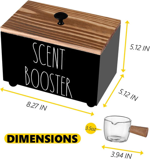 Laundry Scent Booster Container, Farmhouse Scent Beads Storage Organization, Rustic Wood Dispenser for Clothing Fragrance Beads, Laundry Room Powd...