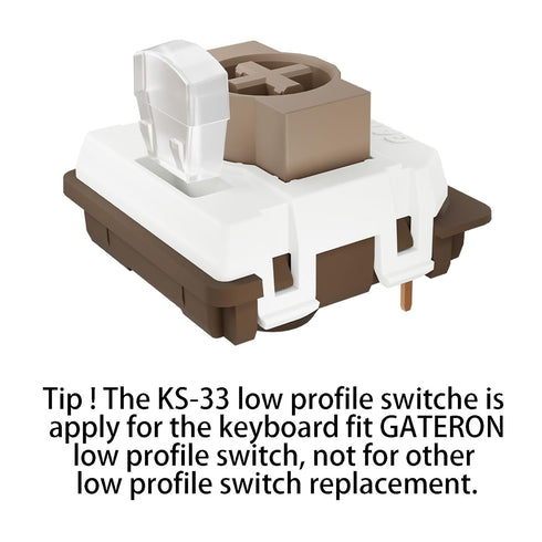 GATERON KS-33 Low Profile Chocolate Keyboard Switches, Tactile 55gf 3 Pin RGB LED Factory Pre-lubed for MX Mechanical Keyboard (35PCS)...