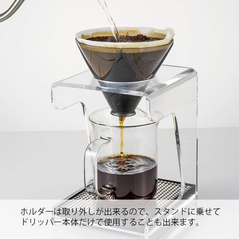 Hario V60 "Mugen" Plastic Coffee Dripper, Size 02, Clear Black...