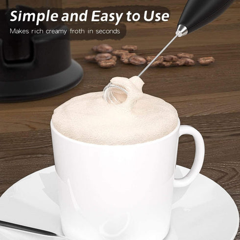 Premium Electric Milk Frother - Handheld Foam Maker for Coffee, Lattes, Cappuccino, Frappe, Matcha, Hot Chocolate - Durable Hand Mixer, Electric W...