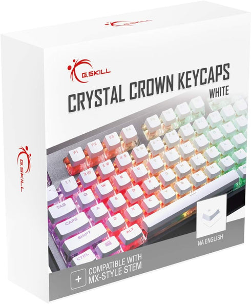 G.SKILL Crystal Crown Keycaps - Keycap Set with Transparent Layer for Mechanical Keyboards, Full 104 Key, Standard ANSI 104 English (US) Layout - ...