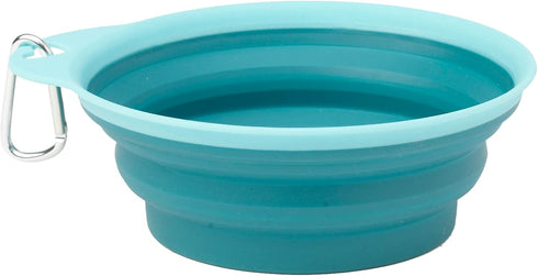 PetRageous 1-Cup Casey's Collapsible Pet Bowl, Aqua,Blue...