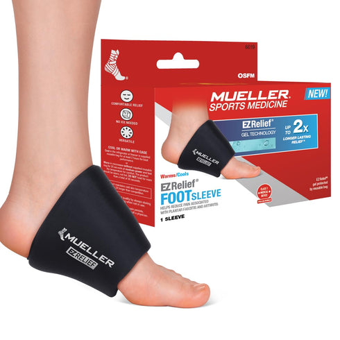 MUELLER Sports Medicine EZ Relief™ Foot Sleeve, Hot & Cold Reusable Gel Compression for Men and Women, Pain & Swelling Relief for Plantar Fasciiti...