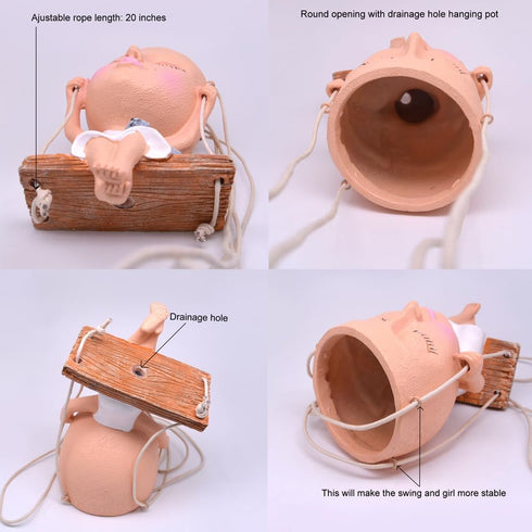 Face Planter Hanging Planter, Face Flower Pot Head Planter, Face Planters Pots Head Plant Pot, Hanging Planters for Indoor Plants, Plant Pots, Wal...