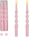 Pink Candlesticks Spiral Taper Candle - Set of 2 Unscented Twisted Candle Wax 10 Inch Long Candle Sticks Unscented Tapered Candles for Home Decora...