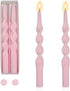 Pink Candlesticks Spiral Taper Candle - Set of 2 Unscented Twisted Candle Wax 10 Inch Long Candle Sticks Unscented Tapered Candles for Home Decora...