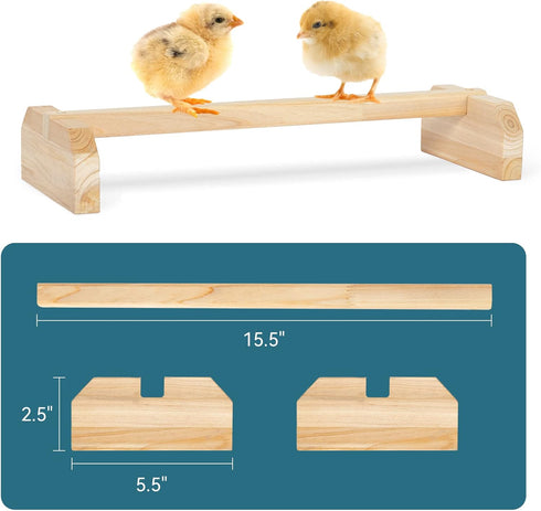 PETSFIT Chick Roosting Bar Prevent Rotation Design, Solid Wooden Thicken Rooster Perch for Coop and Brooder for Birds, Baby Chicks...