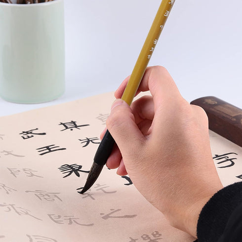 3 Sizes Chinese Writing Brushes, Chinese Calligraphy Brush Set, Chinese Painting Ink Brushes with Bamboo Pen Holder, Traditional Chinese Art Sumi ...