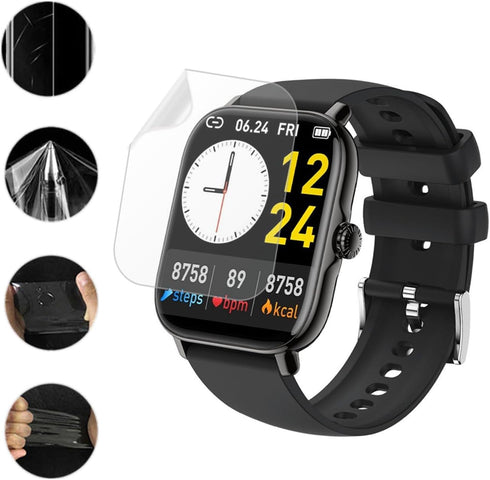 Compatible for Zhizhi P72 Smart Watch Screen Protector (6 Pack) Compatible for SOUYIE 1.91" Smartwatch Flexible Full Coverage Clear TPU Film...